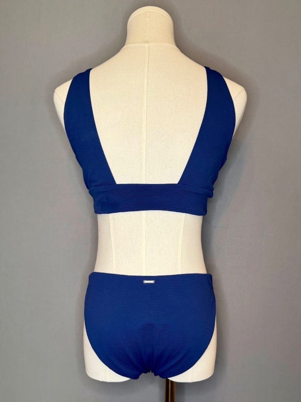 Maaji Reversible Blue Floral Bikini Set Textured Swimwear Reversible Two Piece M - Picture 2 of 5